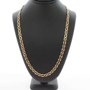 Large Link Mariner Chain 14K Yellow Gold Necklace